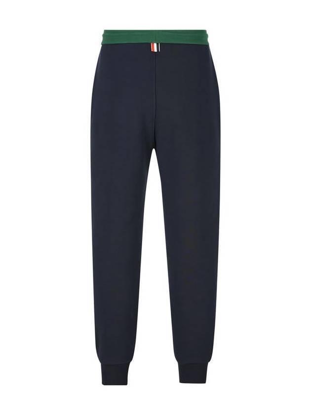 Colour Block Cotton Track Pants Navy - THOM BROWNE - BALAAN 3