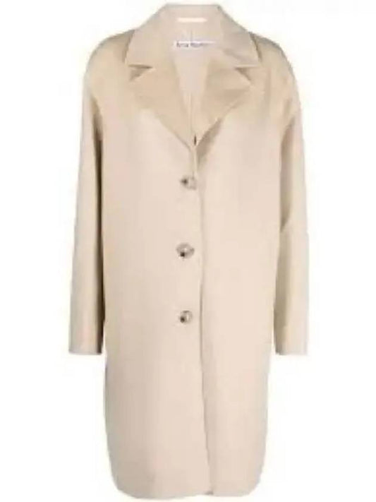 Button Wool Single Coat Beige - ACNE STUDIOS - BALAAN 2