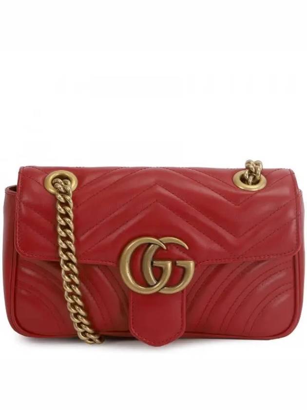 GG Marmont Matelasse Gold Chain Mini Cross Bag Red - GUCCI - BALAAN 2