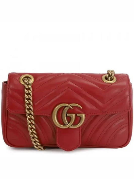 GG Marmont Matelasse Gold Chain Mini Cross Bag Red - GUCCI - BALAAN 2
