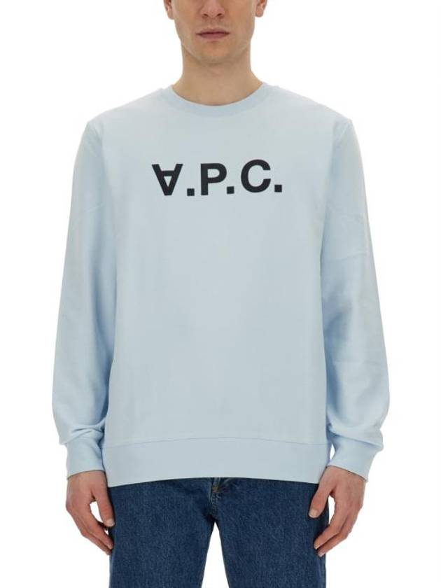 VPC Logo Crew Neck Sweatshirt Light Blue - A.P.C. - BALAAN 1