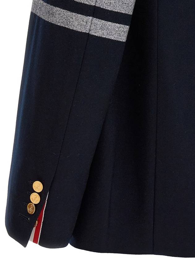 4 Bar Stripe Single Breasted Wool Jacket Navy - THOM BROWNE - BALAAN 6