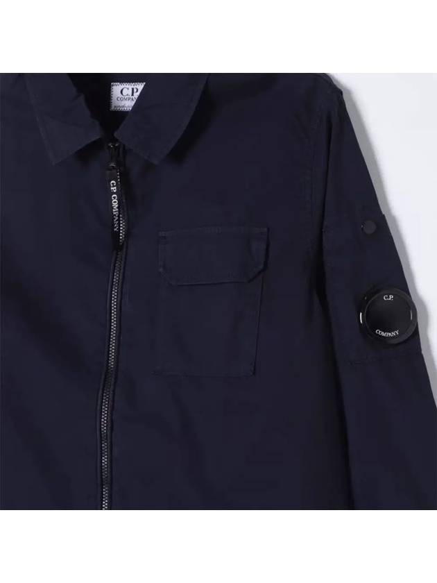 Oversized Organic Gabardine Long Sleeve Shirt Navy - CP COMPANY - BALAAN 4