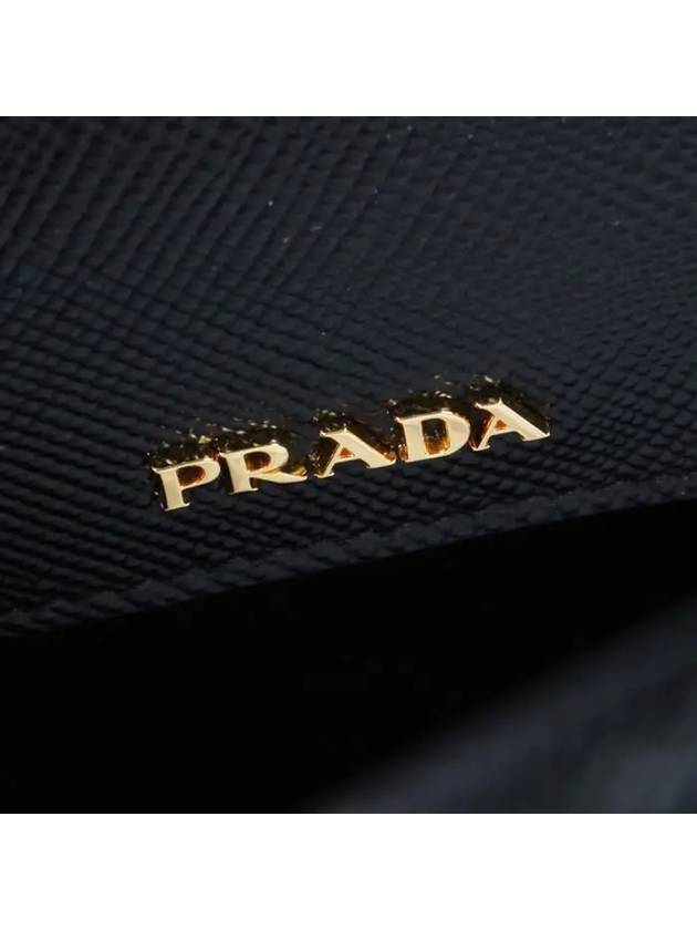 Double Saffiano Leather Mini Bag Black - PRADA - BALAAN 9