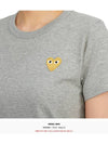 Women's Small Gold Heart Wappen Short Sleeve T-Shirt P1 T215 3 Gray - COMME DES GARCONS PLAY - BALAAN 7