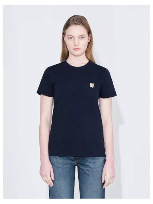 Women s Foxhead Patch Classic T Shirt Navy Contemporary Domestic Product - MAISON KITSUNE - BALAAN 1