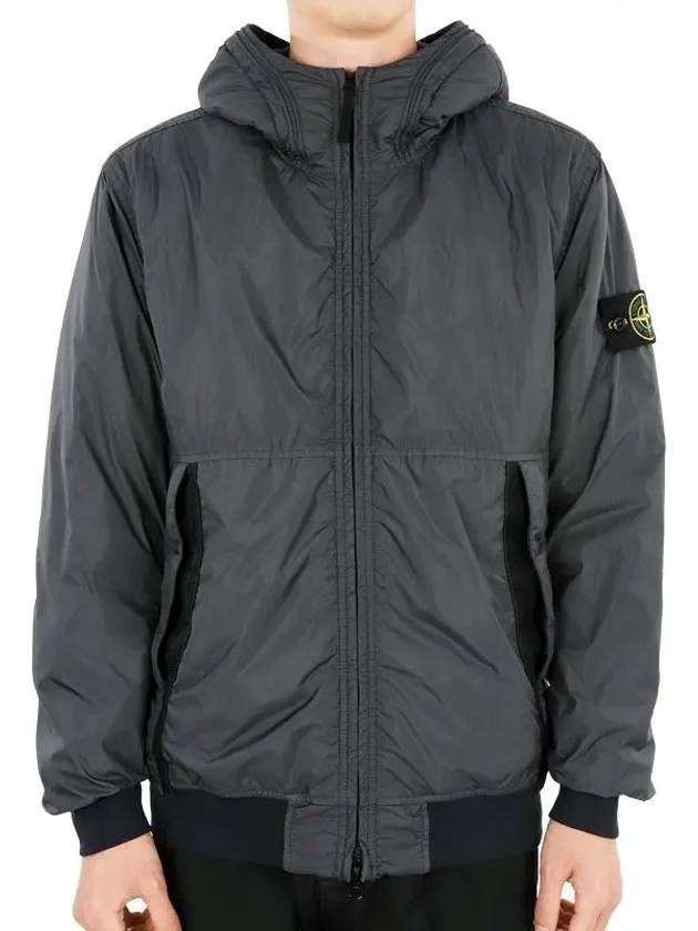 Men's Garment Dyed Crinkle Reps Recycled Nylon Primaloft TC Hooded Jacket Lead - STONE ISLAND - BALAAN 3