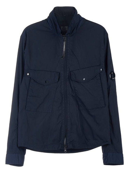 Chrome R Lens Wappen Overshirt Zip-Up Jacket Navy - CP COMPANY - BALAAN 1