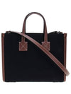 Logo Mini Canvas Leather Tote Bag Black - BURBERRY - BALAAN 4