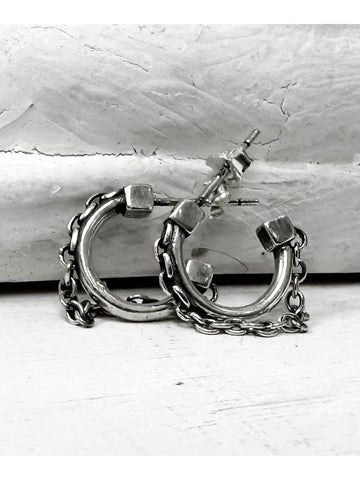 Round chain earringsSETSilver 925 - BLESSED BULLET - BALAAN 1