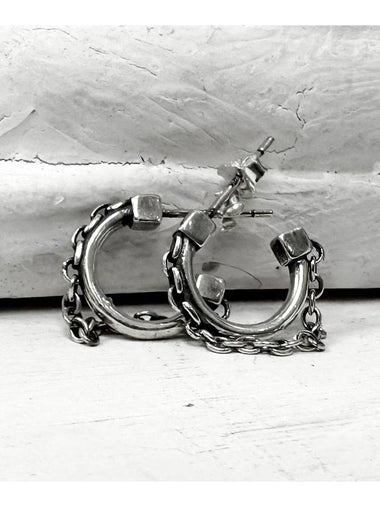 Round Chain Earrings Silver - BLESSED BULLET - BALAAN 1