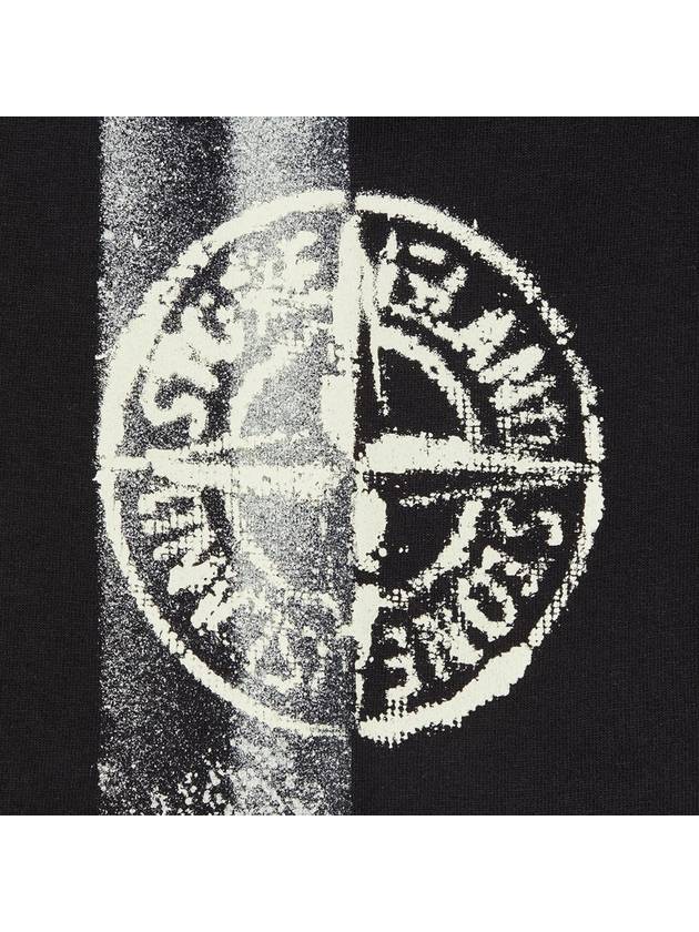 Compass Logo Round Short Sleeve T-Shirt Black - STONE ISLAND - BALAAN 5