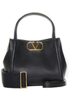 Logo Leather Tote Bag Black - VALENTINO - BALAAN 2