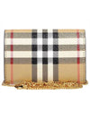 Check Detachable Chain Strap Wallet Archive Beige - BURBERRY - BALAAN 4