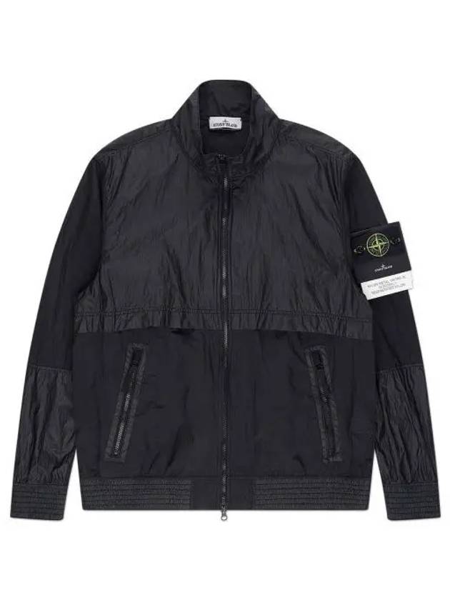 Logo Patch Recycled Nylon Track Jacket Black - STONE ISLAND - BALAAN 2