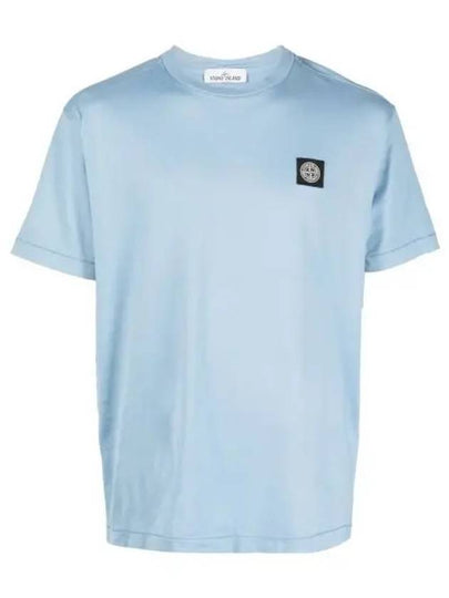 Wappen Logo Patch Short Sleeve T-Shirt Blue - STONE ISLAND - BALAAN 2