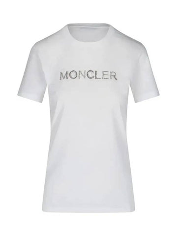 12th Anniversary Strass Logo TShirt 8C771 10 V8058 001 - MONCLER - BALAAN 1