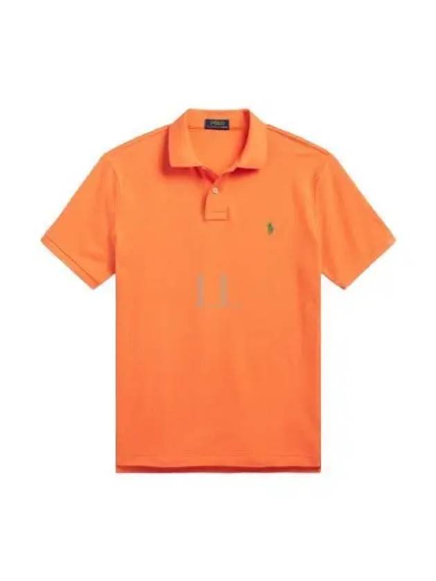 Embroidered Green Pony Slim Fit Polo Shirt Orange - POLO RALPH LAUREN - BALAAN 2