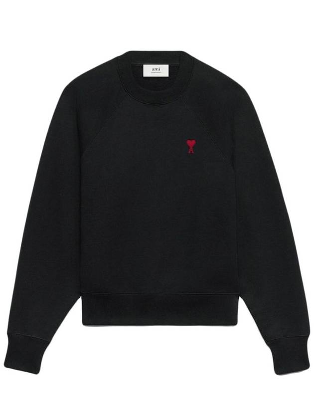 Small Heart Logo Sweatshirt Black - AMI - BALAAN 2