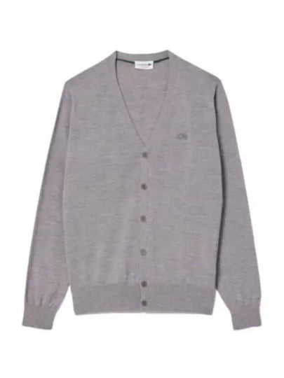 Vneck Wool Cardigan Grey - LACOSTE - BALAAN 2