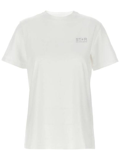 Glitter Star Logo Short Sleeve T-Shirt Silver White - GOLDEN GOOSE - BALAAN 2