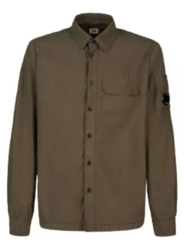 Tylon L Button Long Sleeve Shirt Green - CP COMPANY - BALAAN 1