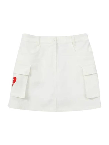 Women's Give Me Burdie Side Pocket Skirt White - GOXO - BALAAN 1