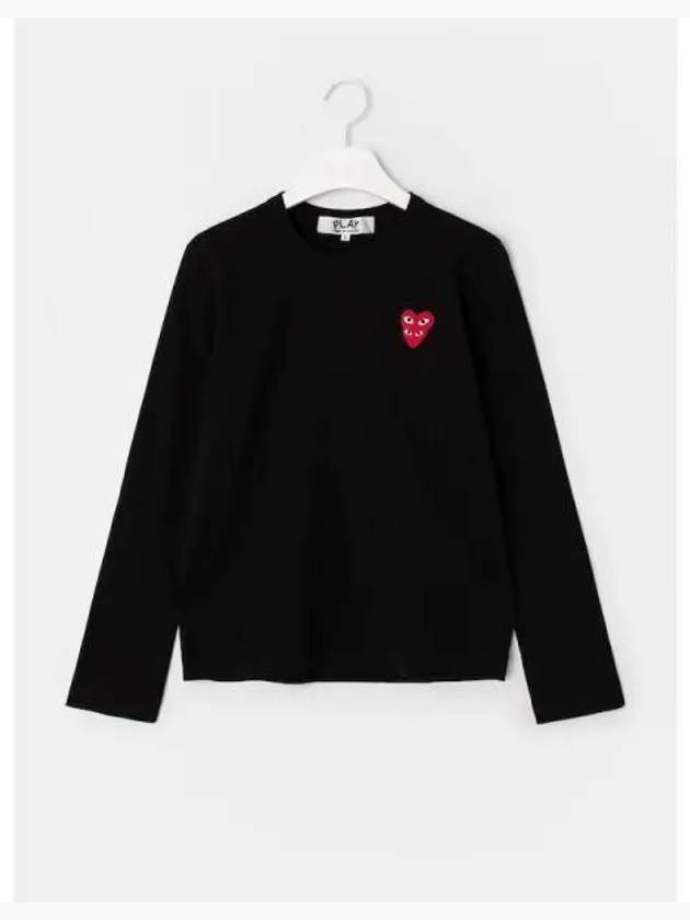 Women s Double Red Wappen Long Sleeve T Shirt Black Domestic Product GM0023110832560 - COMME DES GARCONS PLAY - BALAAN 1