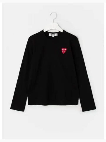 Women s Double Red Wappen Long Sleeve T Shirt Black Domestic Product GM0023110832560 - COMME DES GARCONS PLAY - BALAAN 1