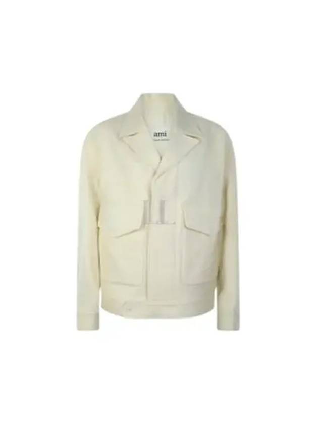 Virgin Wool Pocket Jacket Ivory - AMI - BALAAN 2