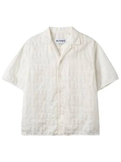 Monogram Logo Jacquard Short Sleeve Shirt White - SUNNEI - BALAAN 2