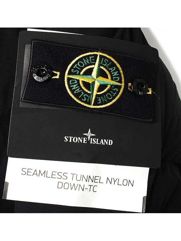 Seamless Logo Nylon Hooded Padded Jacket Black - STONE ISLAND - BALAAN 5