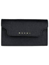 Logo Saffiano Leather Card Wallet Black - MARNI - BALAAN 2