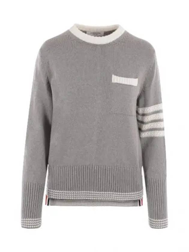 4 Bar Stripe Cotton Sweatshirt Grey - THOM BROWNE - BALAAN 2