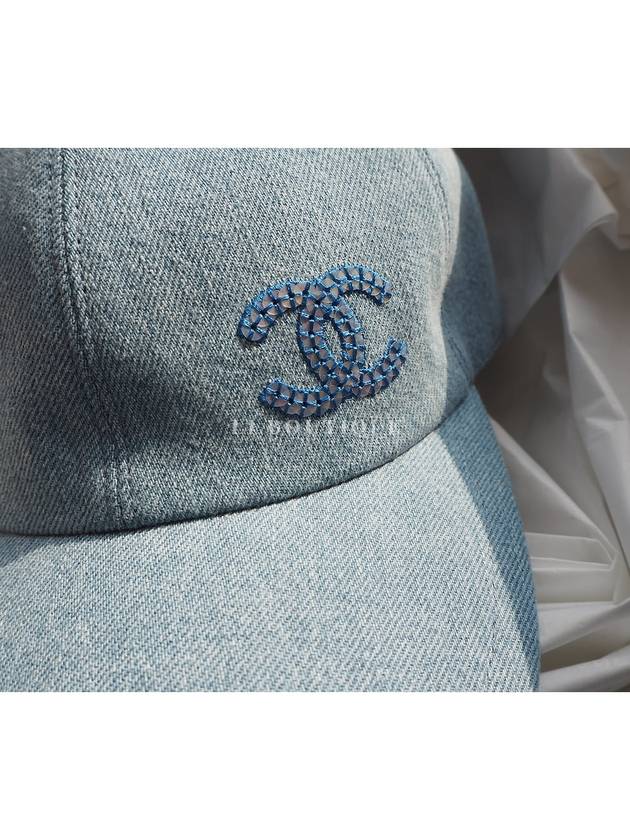 24 NEW CC Logo Denim Ball Cap Hat Unisex AA9865 - CHANEL - BALAAN 8