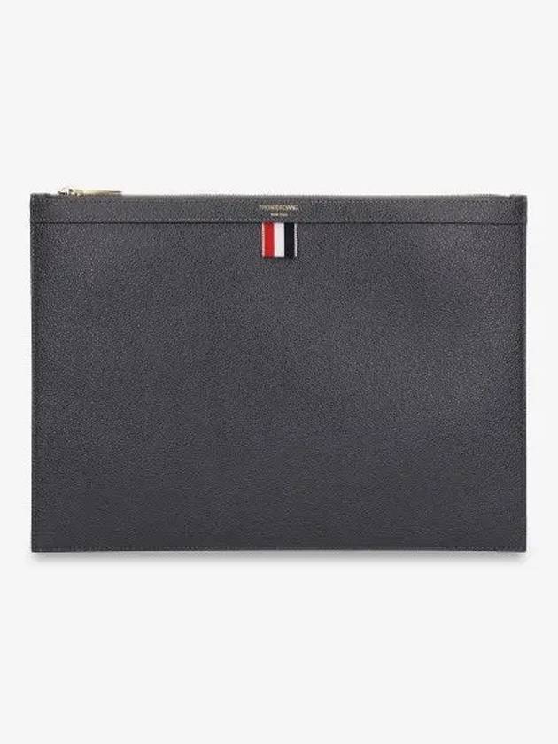 Medium Document Holder Clutch Bag Dark Grey - THOM BROWNE - BALAAN 2