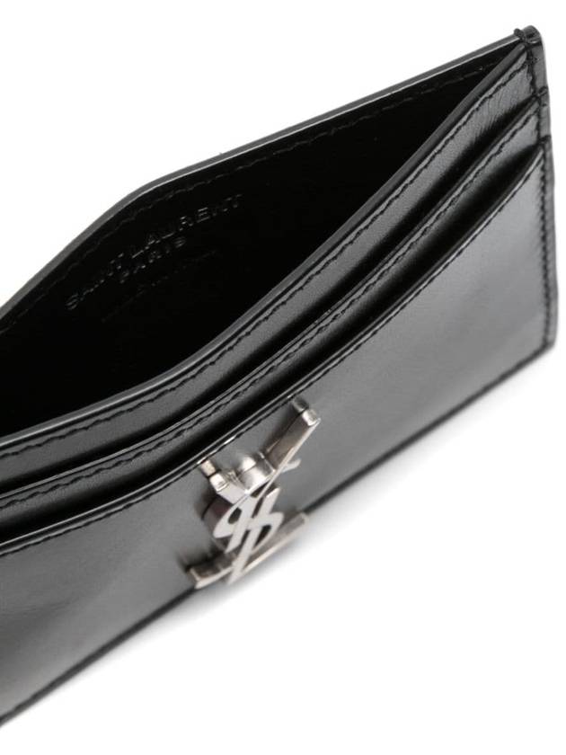 Monogram Card Case in Smooth Leather Black - SAINT LAURENT - BALAAN 4