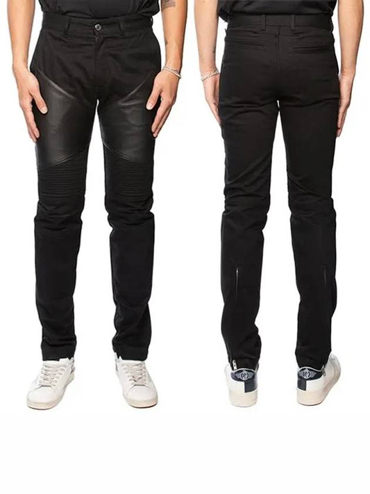 Diagonal leather zipper detail black jeans 0908469001 - GIVENCHY - BALAAN 1