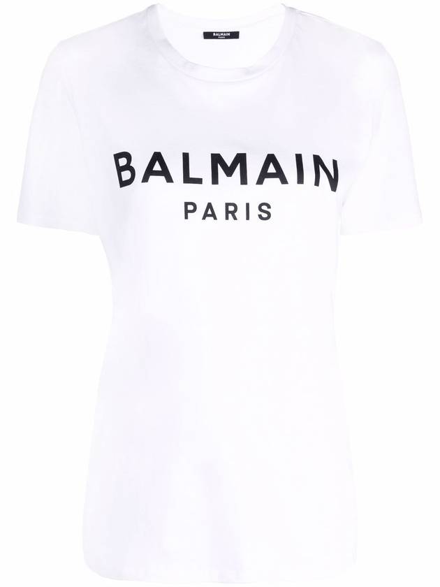 Logo Print Short Sleeve T-Shirt White - BALMAIN - BALAAN 2