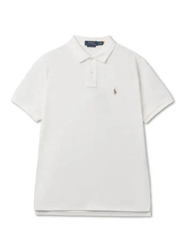 Custom Slim Fit Mesh Polo Shirt Natural - POLO RALPH LAUREN - BALAAN 1