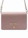 Women's Saffiano Gold Logo Chain Cross Bag - PRADA - BALAAN 1