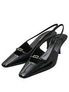 Blade Leather Slingback Heels Black - SAINT LAURENT - BALAAN 2