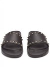 Rockstud Slippers Black - VALENTINO - BALAAN.