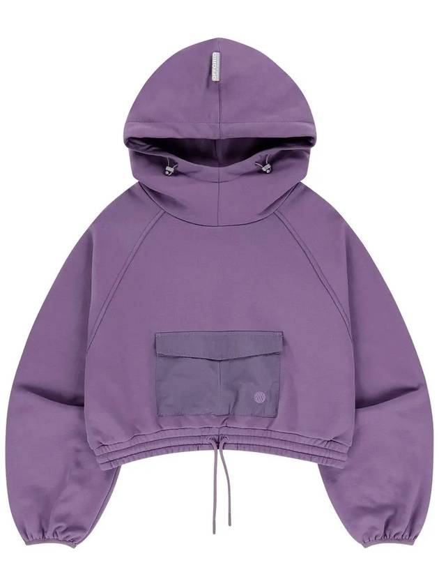 Crop Sweatshirt Big Pocket Hoodie Dark Purple - OFFGRID - BALAAN 1