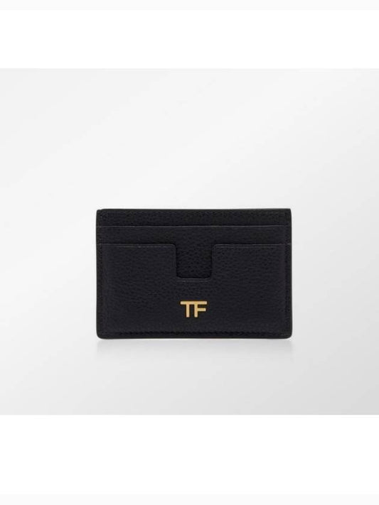 Grain Leather Classic TF Card Holder Black - TOM FORD - BALAAN.