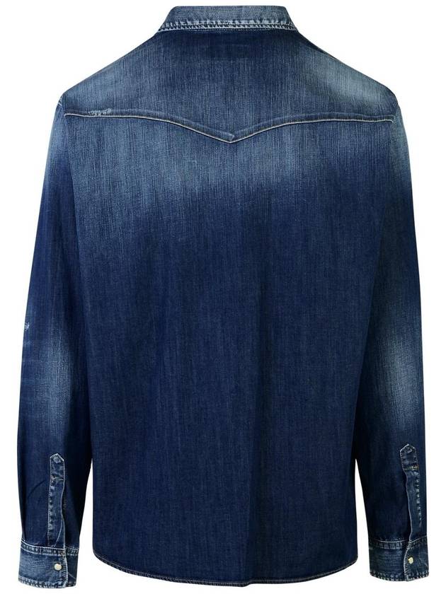 DSQUARED2 Blue Cotton Shirt - DSQUARED2 - BALAAN 3