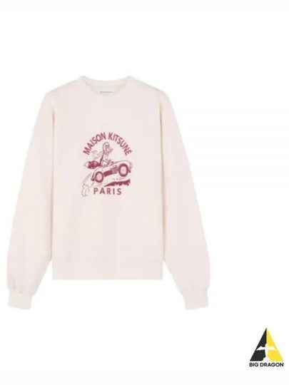 Women's Racing Fox Sweatshirt Beige - MAISON KITSUNE - BALAAN 2