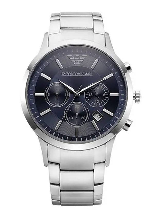 Renato Chronograph Blue Dial Metal Watch Silver - EMPORIO ARMANI - BALAAN 2