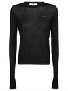 Women's Bea Jumper Embroidered Logo Knit Top Black - VIVIENNE WESTWOOD - BALAAN 2