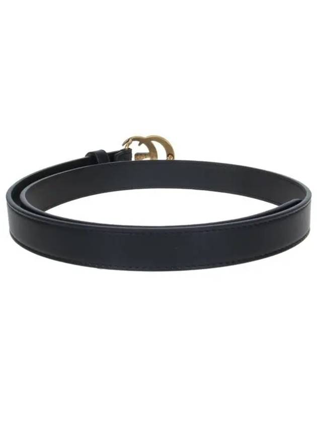 GG Marmont Double Buckle Thin Belt Black - GUCCI - BALAAN 4